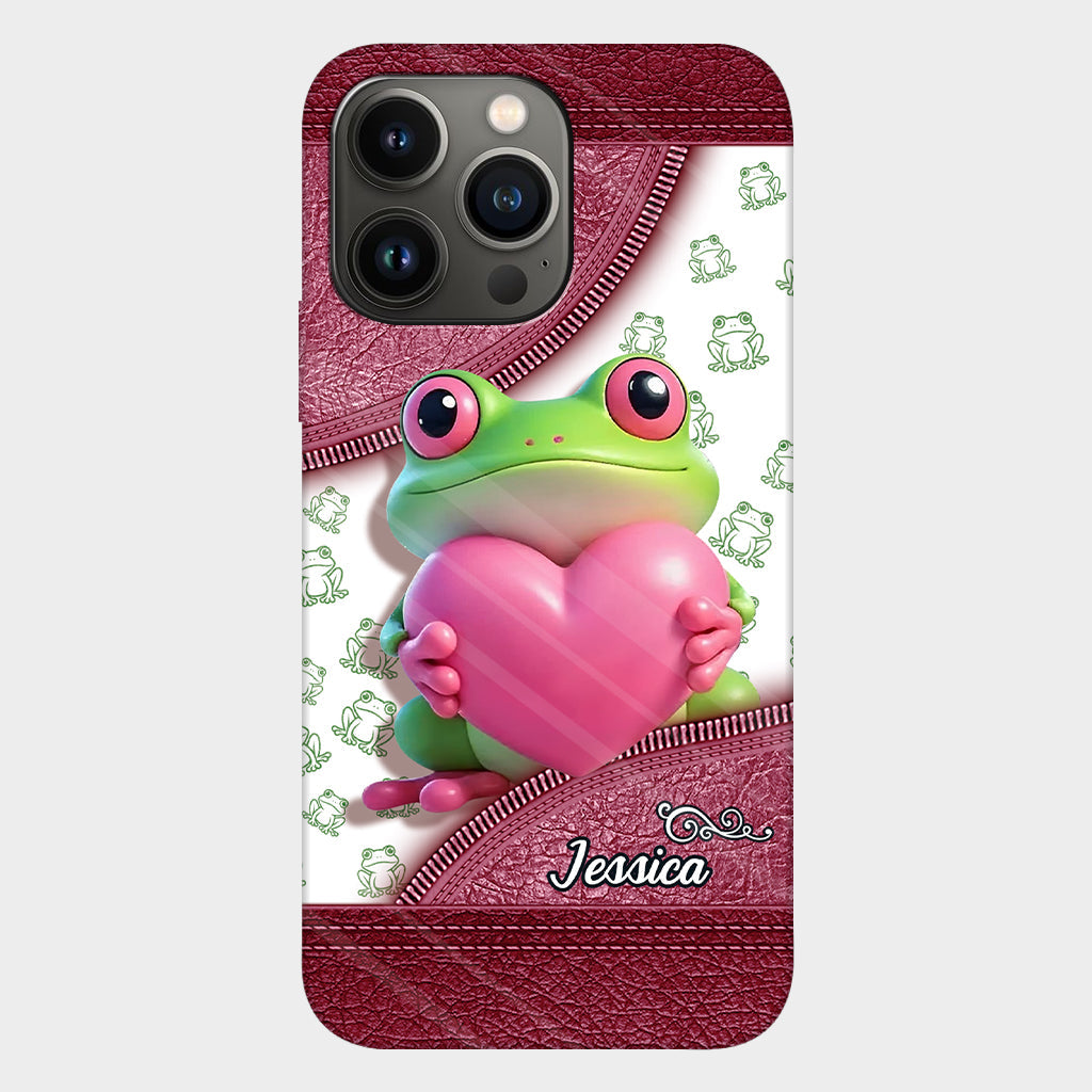 Coque de téléphone personnalisée Love Frog avec motif grenouille