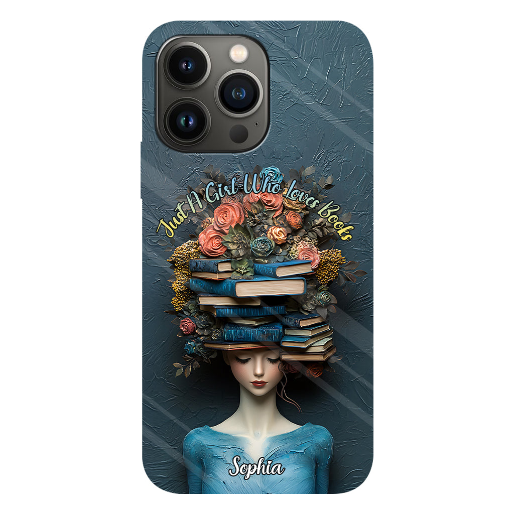 Une fille qui aime les livres - Coque de téléphone personnalisée avec impression intégrale d'un livre
