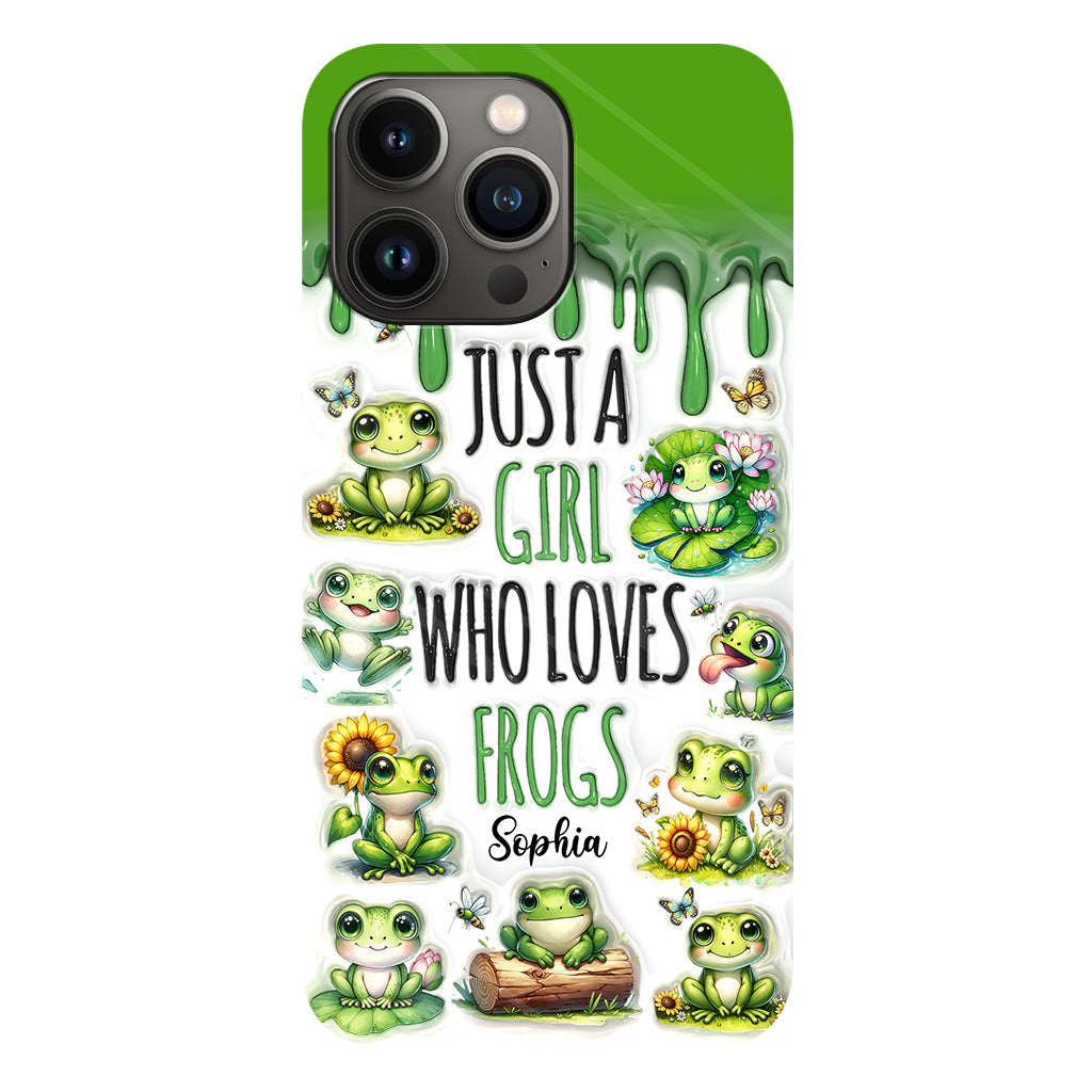 Une fille qui adore les grenouilles - Coque de téléphone personnalisée avec motif grenouille