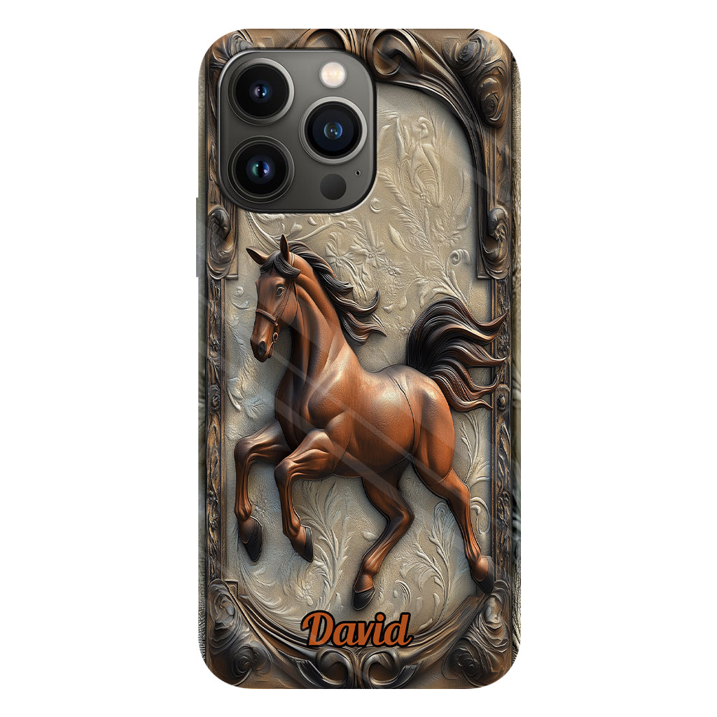 Coque de téléphone personnalisée Love Horse avec motif cheval intégral
