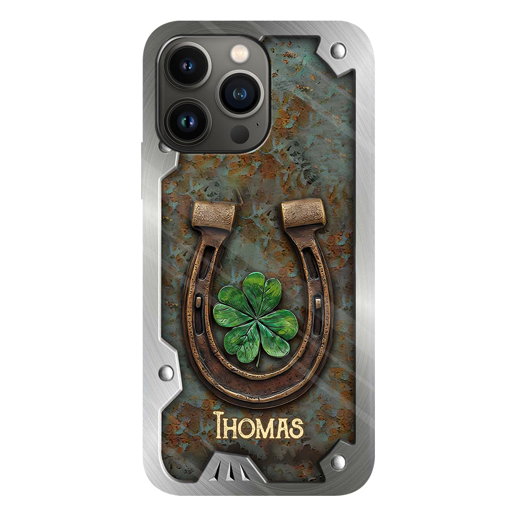 Lucky Horseshoe Shamrock - Personalized Horse Full Print Phone Case