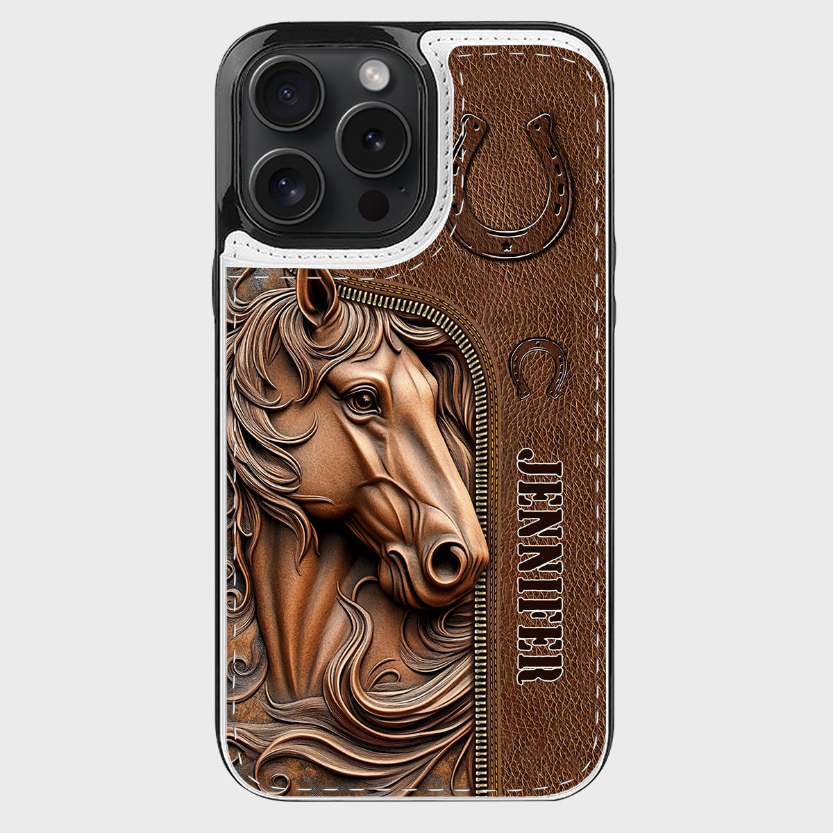 Facilement distrait par les chevaux - Étui portefeuille pliable personnalisé pour téléphone portable avec motif cheval