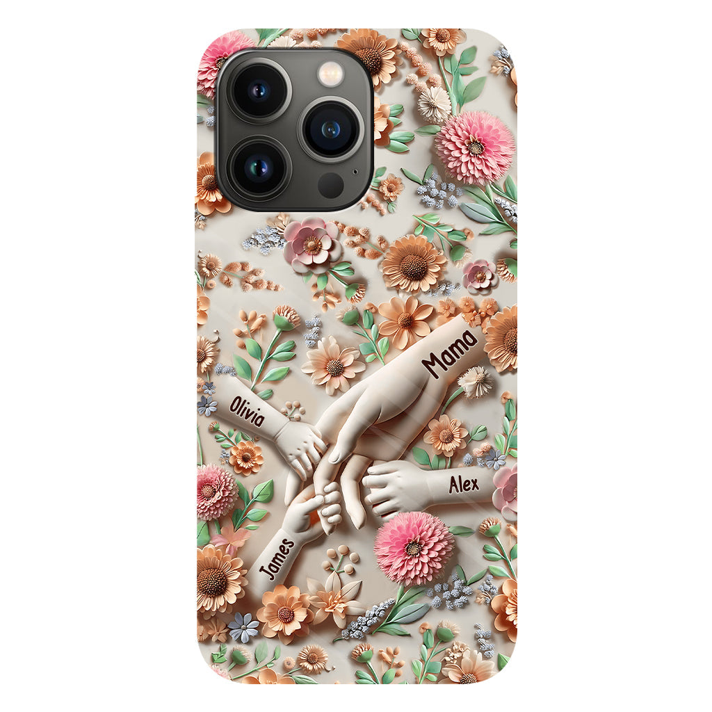 Tiens-nous la main - Coque de téléphone personnalisée avec impression intégrale pour maman