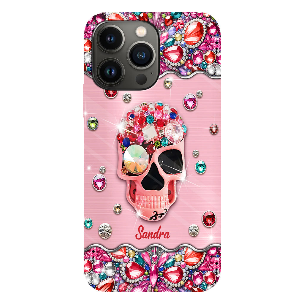 Sparkle Skull - Personalized Skull Full Print Phone Case