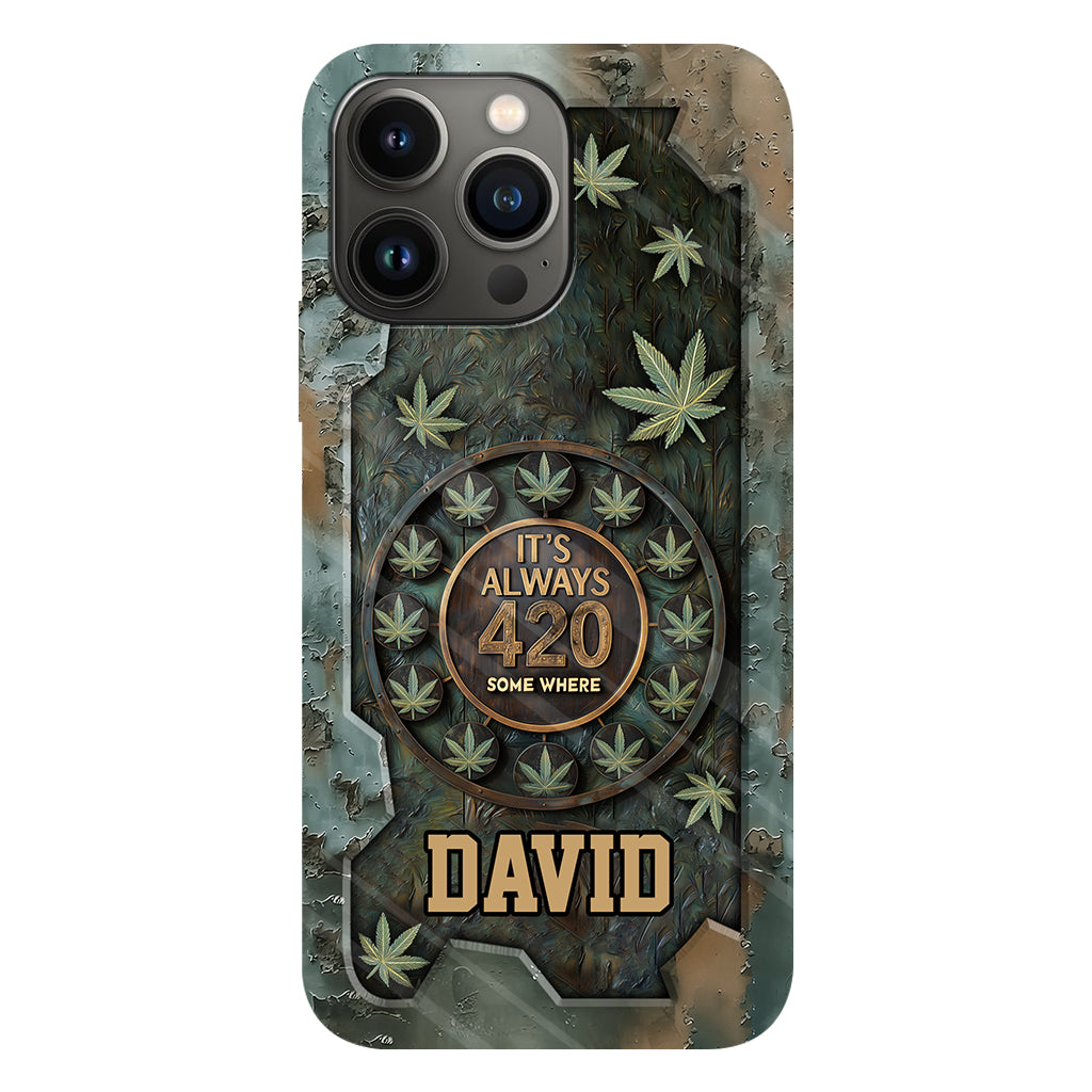 C'est toujours 420 - Coque de téléphone personnalisée avec impression intégrale sur le thème du cannabis