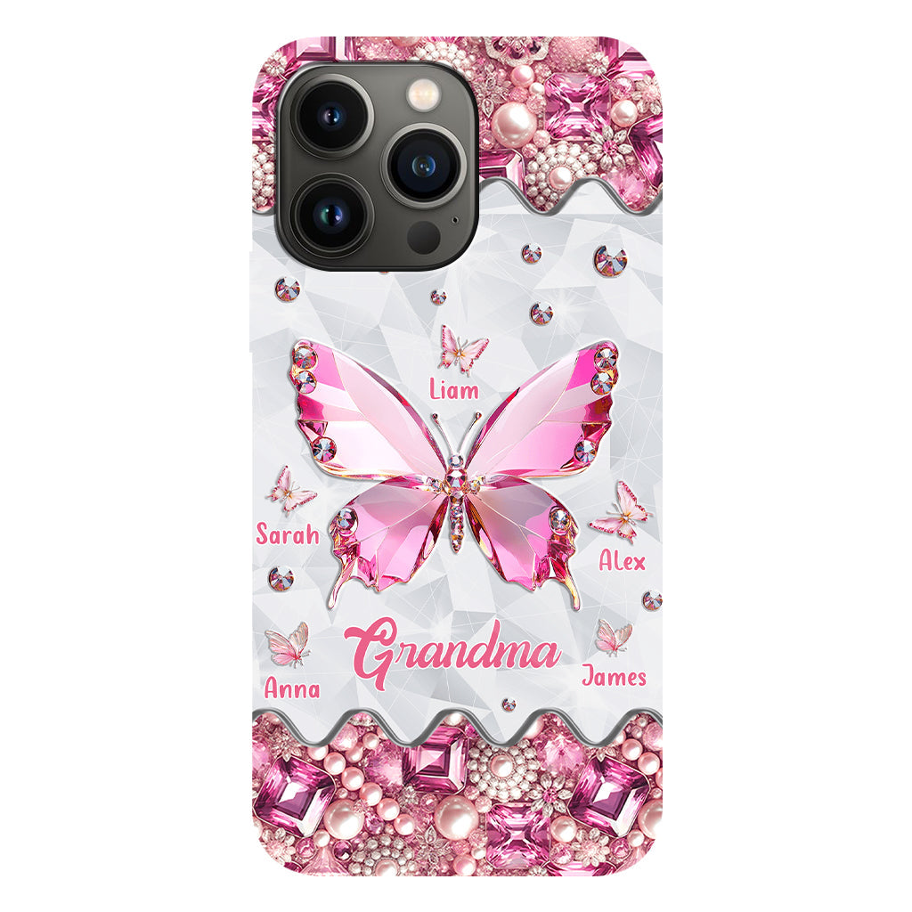 Grandma's Butterflies - Personalized Grandma Full Print Phone Case
