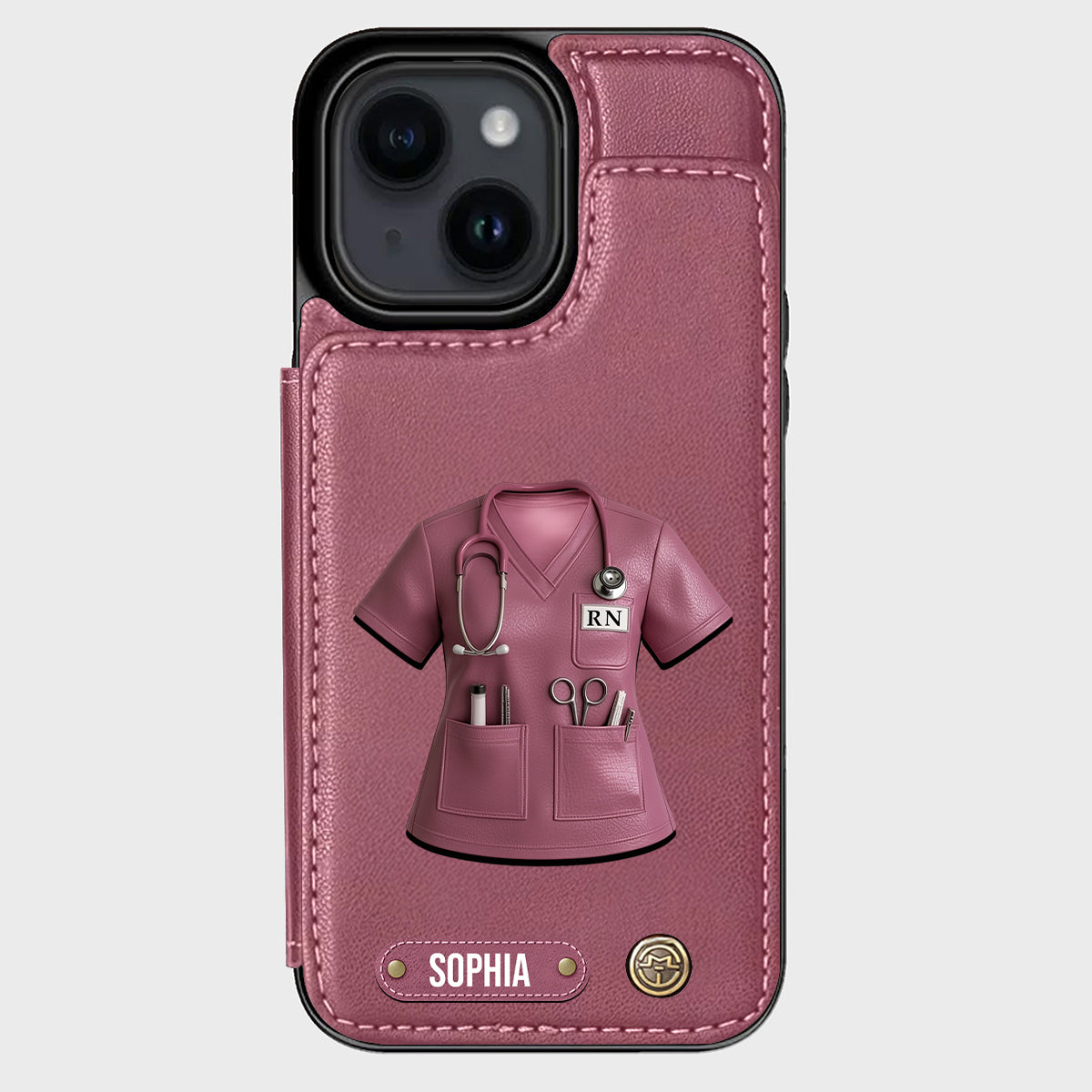 Infirmière fière - Étui portefeuille personnalisé pour téléphone