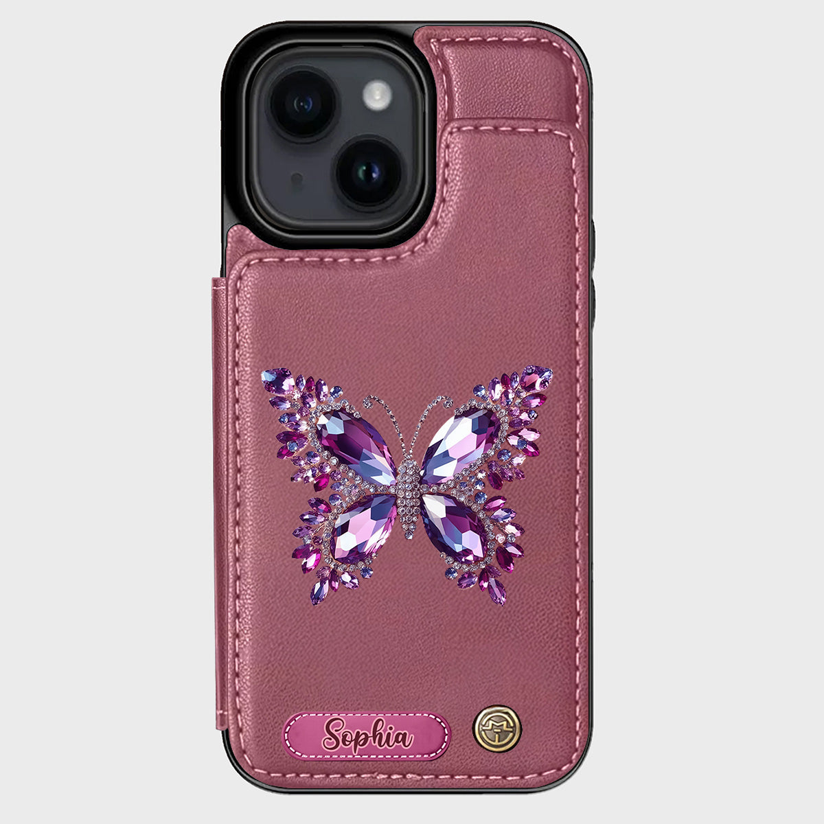 Magnifique papillon - Étui portefeuille personnalisé pour téléphone avec papillon