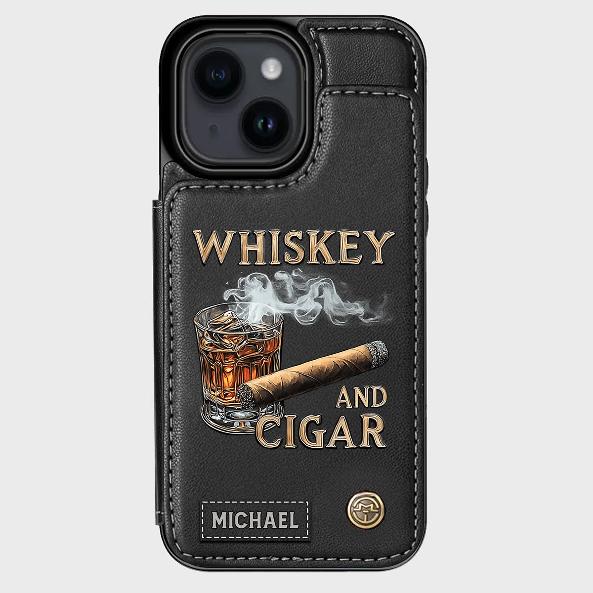 Étui portefeuille personnalisé Whiskey And Cigar -