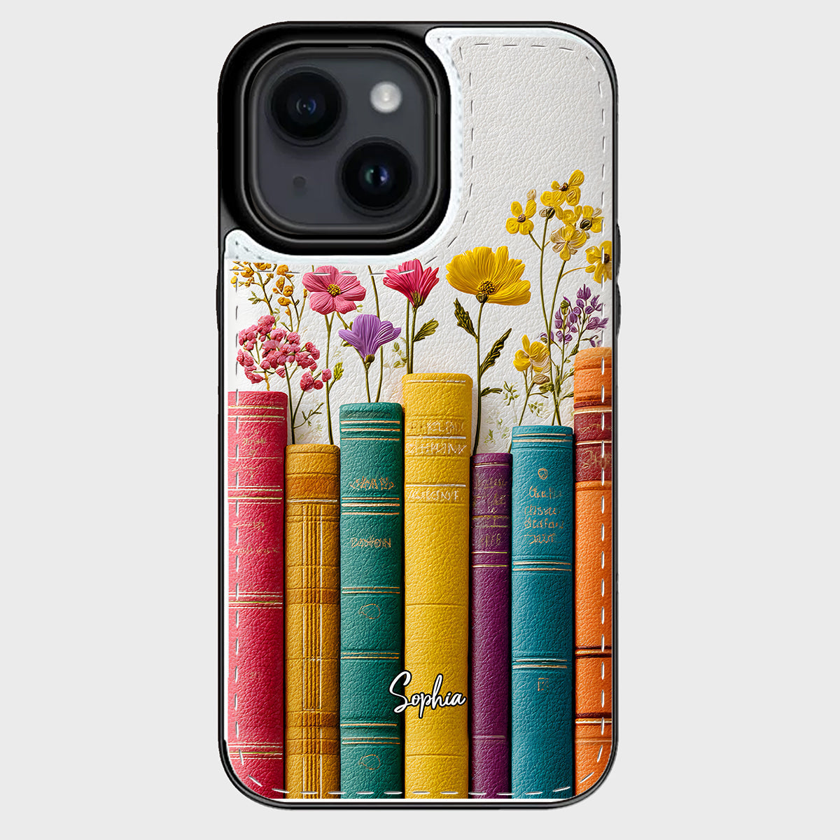 Livre de fleurs vintage - Étui portefeuille pliable personnalisé pour téléphone