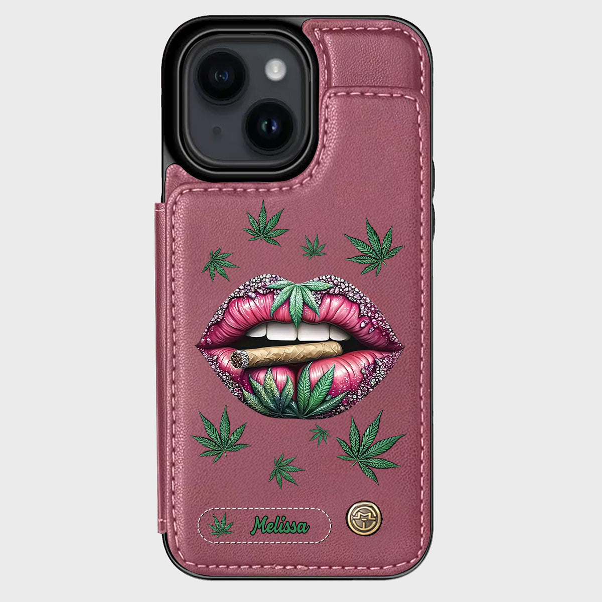 Étui portefeuille personnalisé « Get High » pour téléphone - Thème cannabis