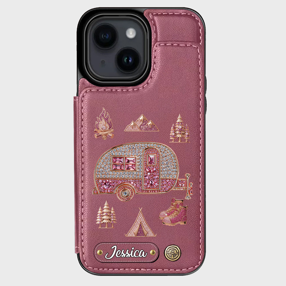 Étui portefeuille personnalisé pour téléphone, idéal pour le camping