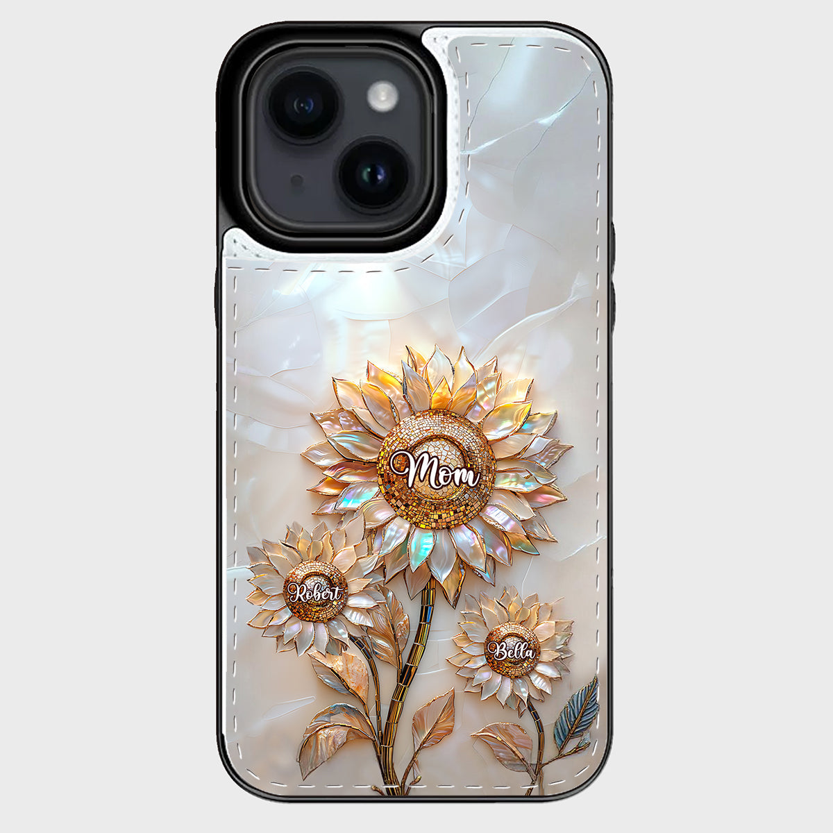 Bonne fête des mères ! Étui portefeuille pliable personnalisé pour téléphone portable.