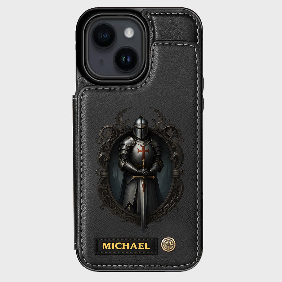 Étui portefeuille chrétien personnalisé Knight Of God -