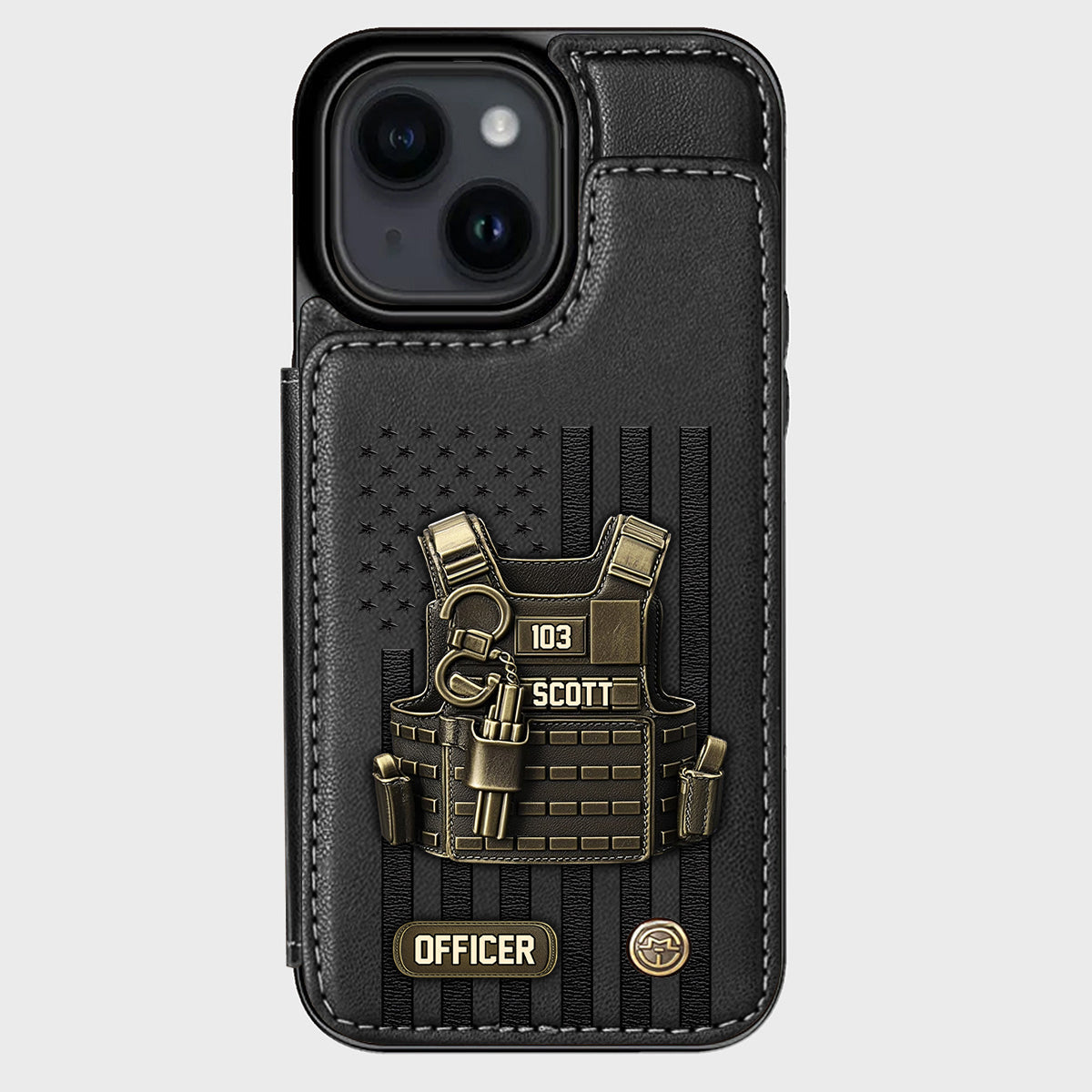 Fier d'être policier - Étui portefeuille personnalisé pour téléphone portable - Policier
