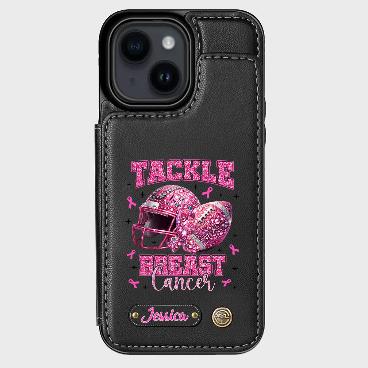 Pink Out - Étui portefeuille de téléphone personnalisé sur le thème du football