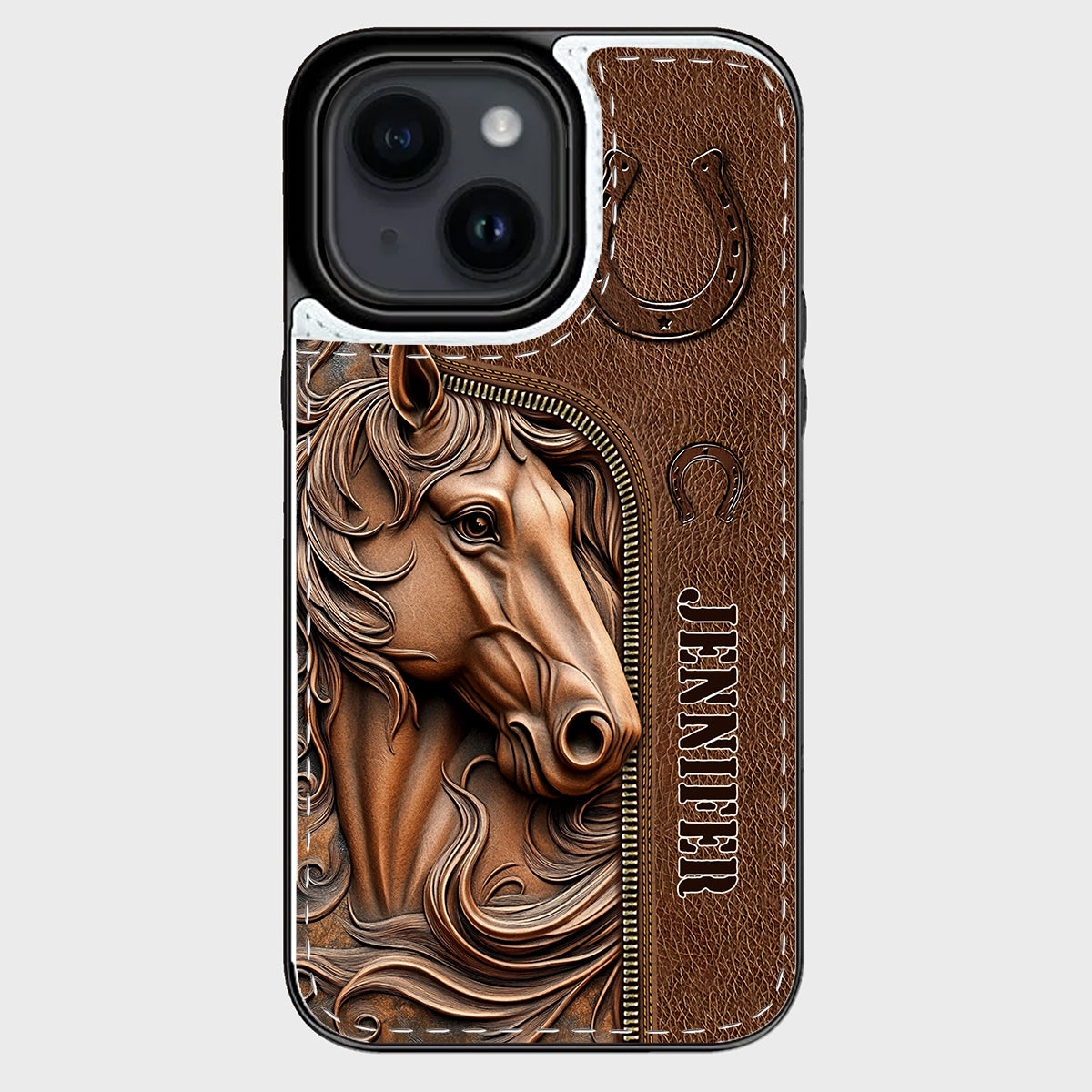 Facilement distrait par les chevaux - Étui portefeuille pliable personnalisé pour téléphone portable avec motif cheval
