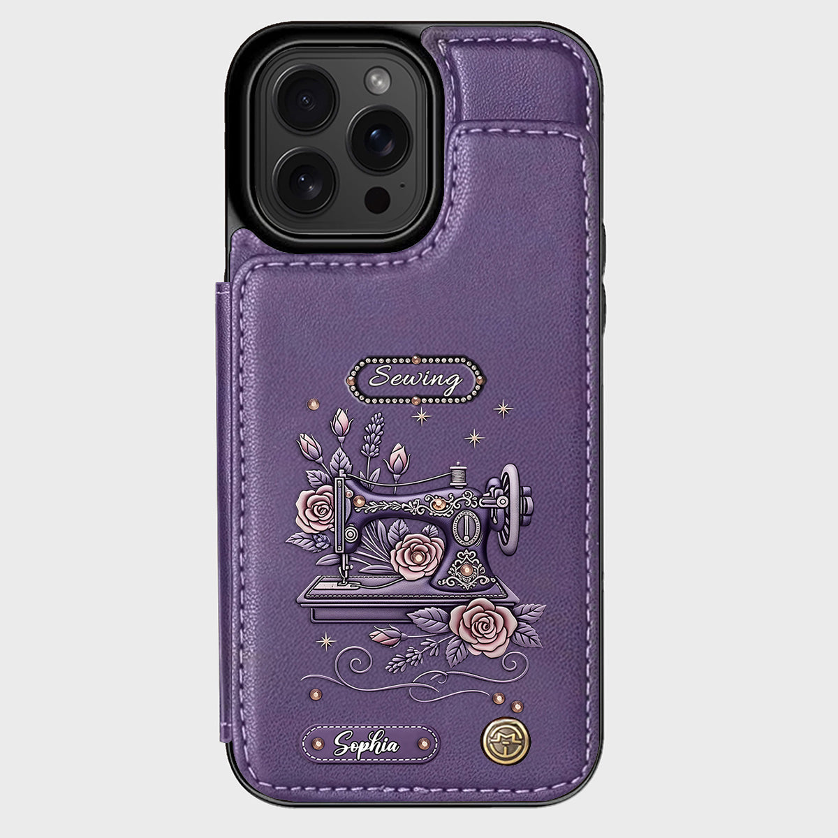 Passionnée de couture - Étui portefeuille personnalisé pour téléphone