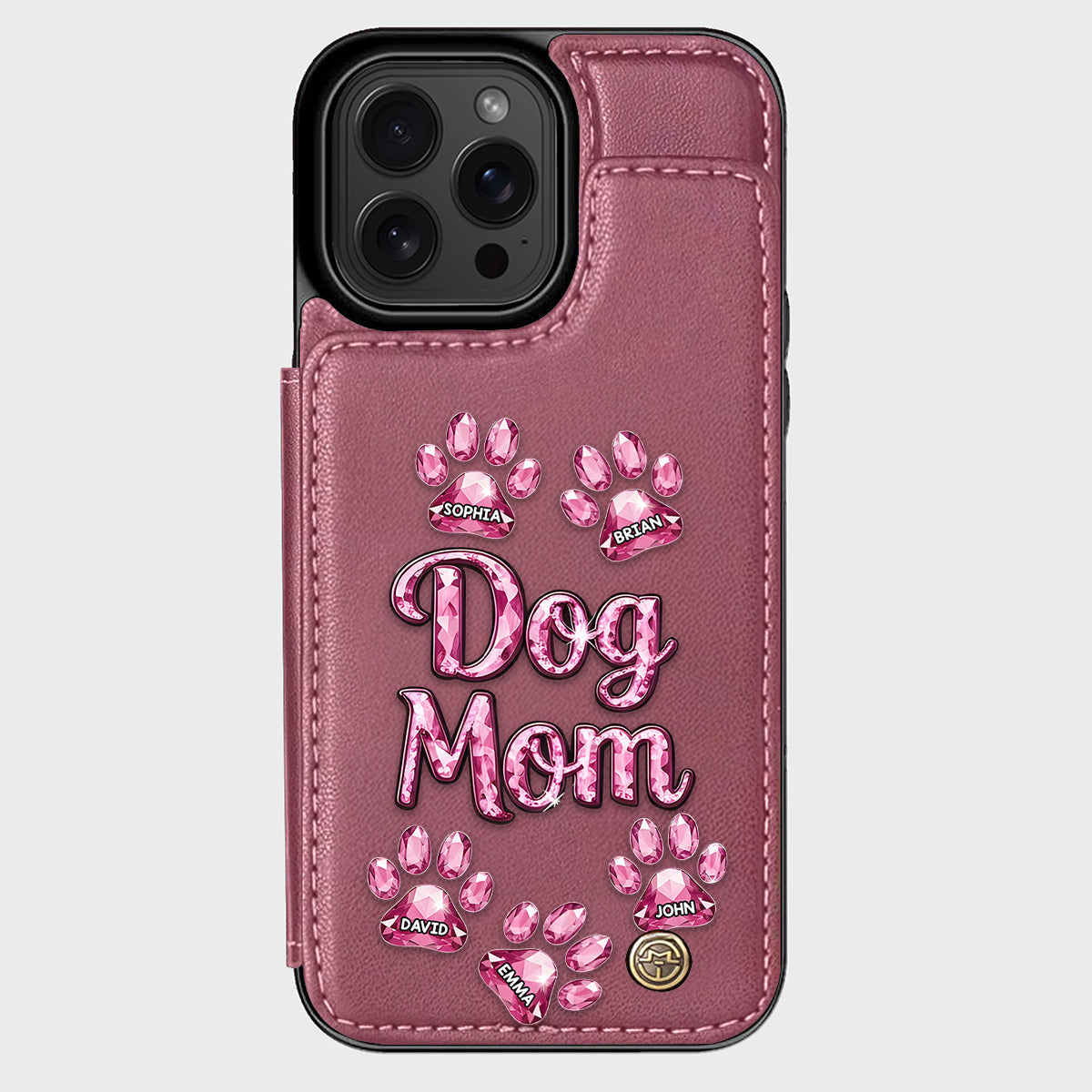 Étui portefeuille personnalisé pour téléphone avec motif chien - Maman de chien
