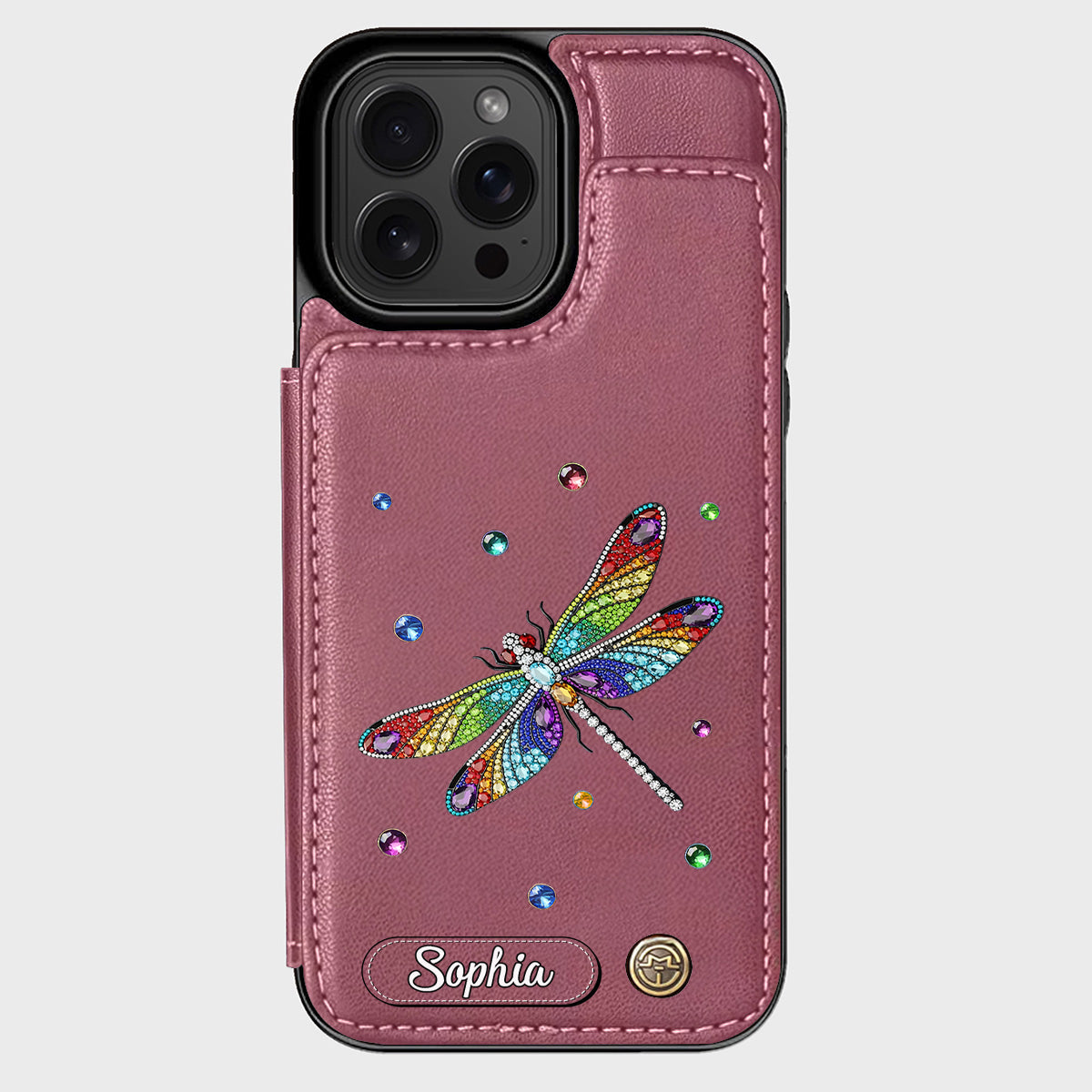 Beautiful Dragonfly - Personalized Dragonfly Wallet Phone Case