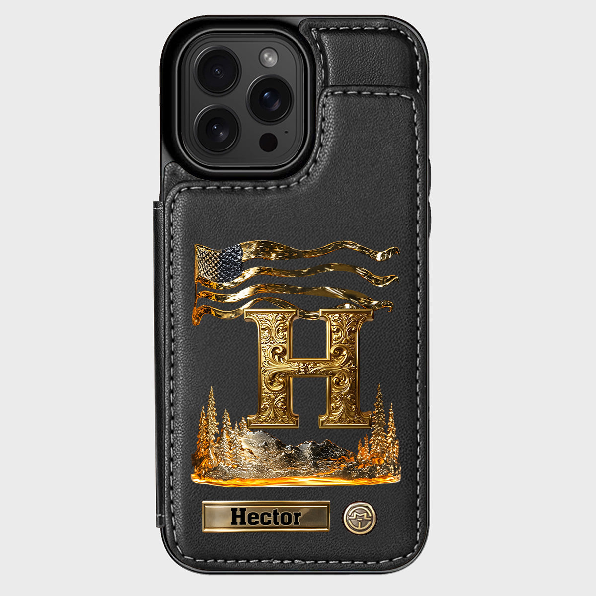 Name Initial Alphabet - Personalized Luxury Wallet Phone Case