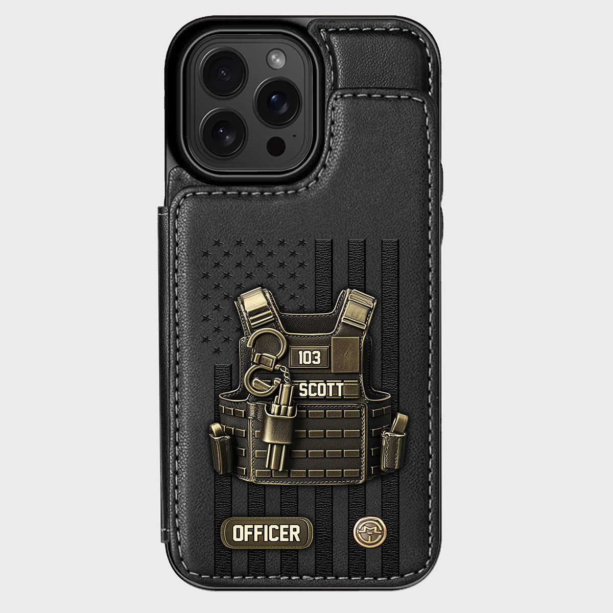 Fier d'être policier - Étui portefeuille personnalisé pour téléphone portable - Policier