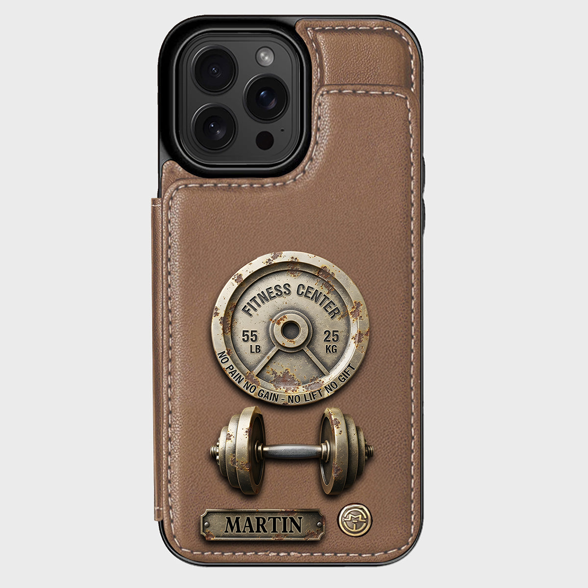Pas de douleur, pas de gain - Étui portefeuille de téléphone personnalisé pour le fitness