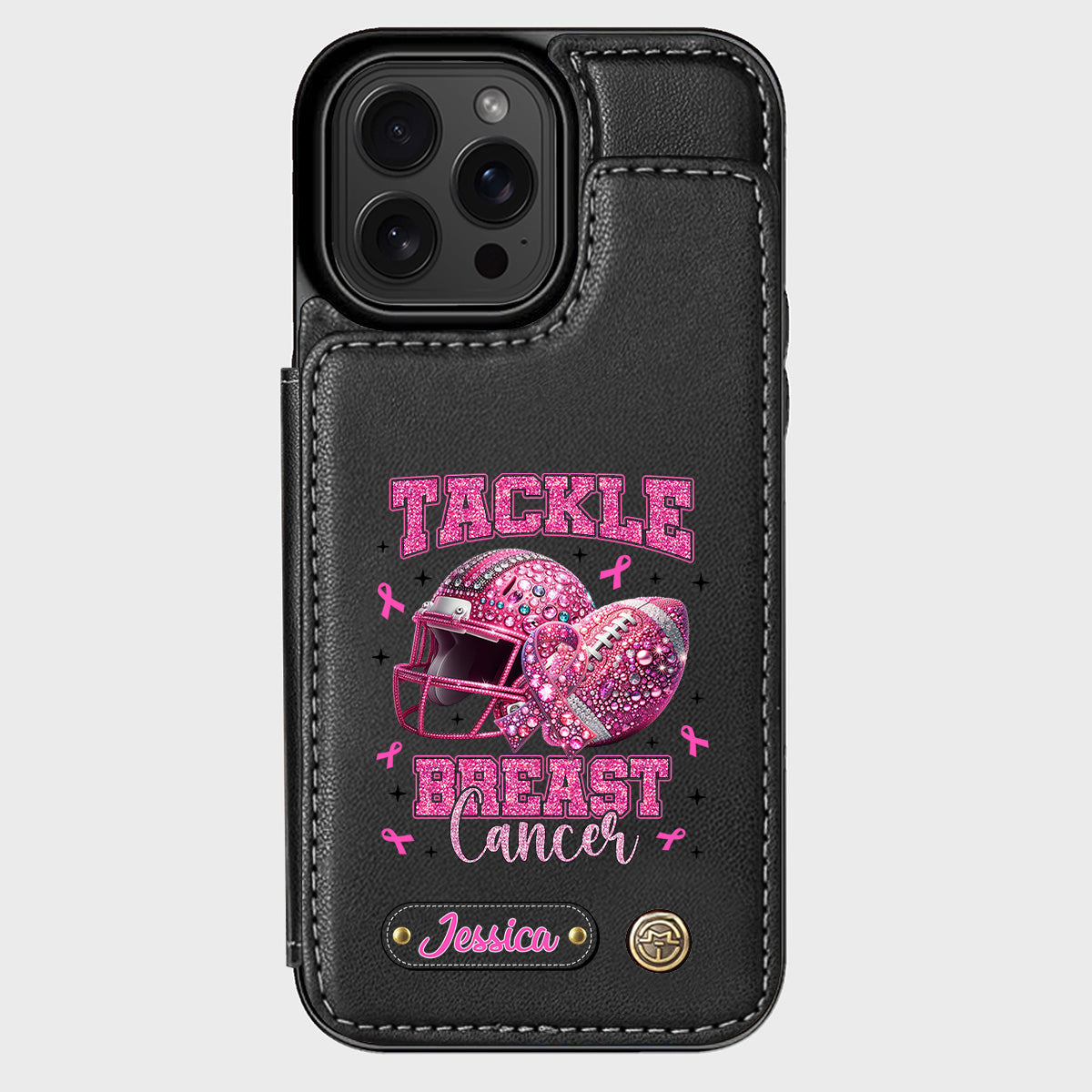 Pink Out - Étui portefeuille de téléphone personnalisé sur le thème du football