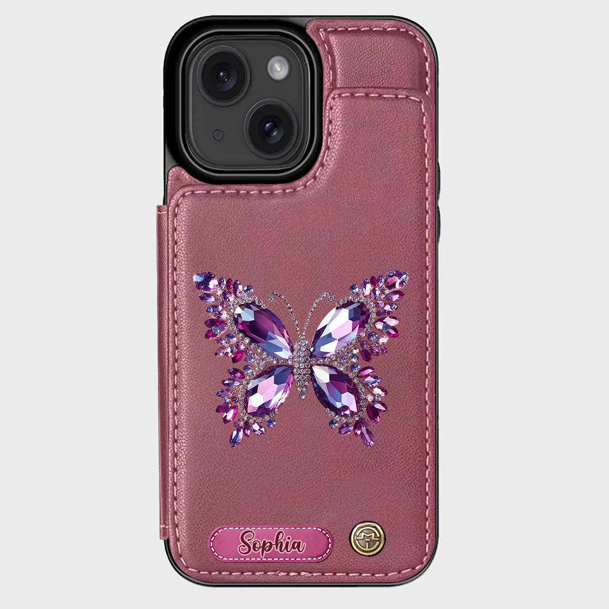 Magnifique papillon - Étui portefeuille personnalisé pour téléphone avec papillon