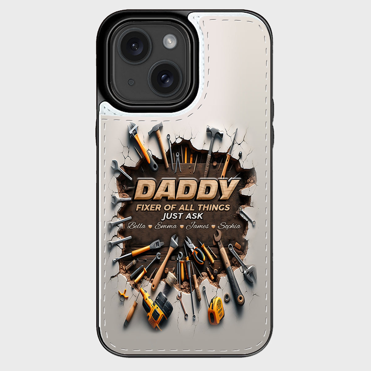 Étui portefeuille pliable personnalisé pour papa, le réparateur de tout -