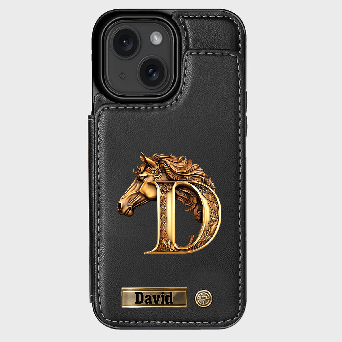 Étui portefeuille personnalisé pour téléphone Love Horse