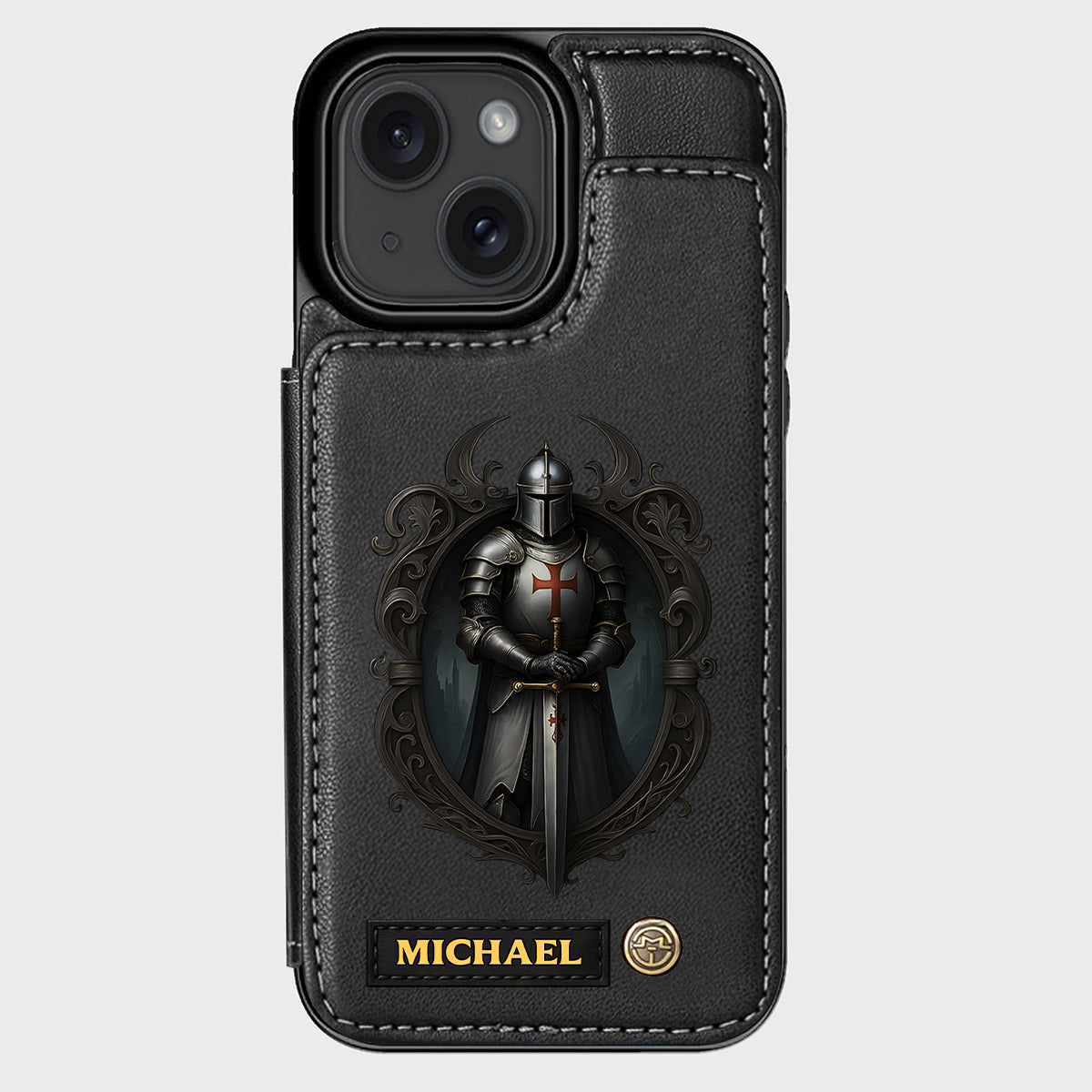 Étui portefeuille chrétien personnalisé Knight Of God -