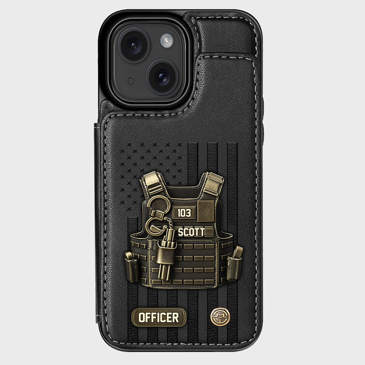 Fier d'être policier - Étui portefeuille personnalisé pour téléphone portable - Policier
