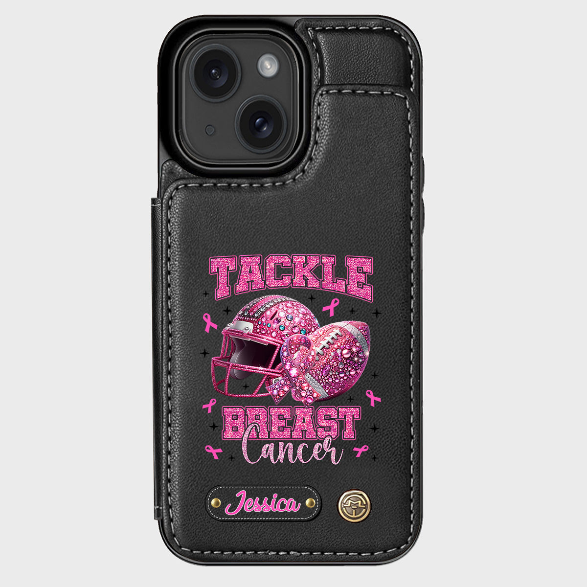 Pink Out - Étui portefeuille de téléphone personnalisé sur le thème du football