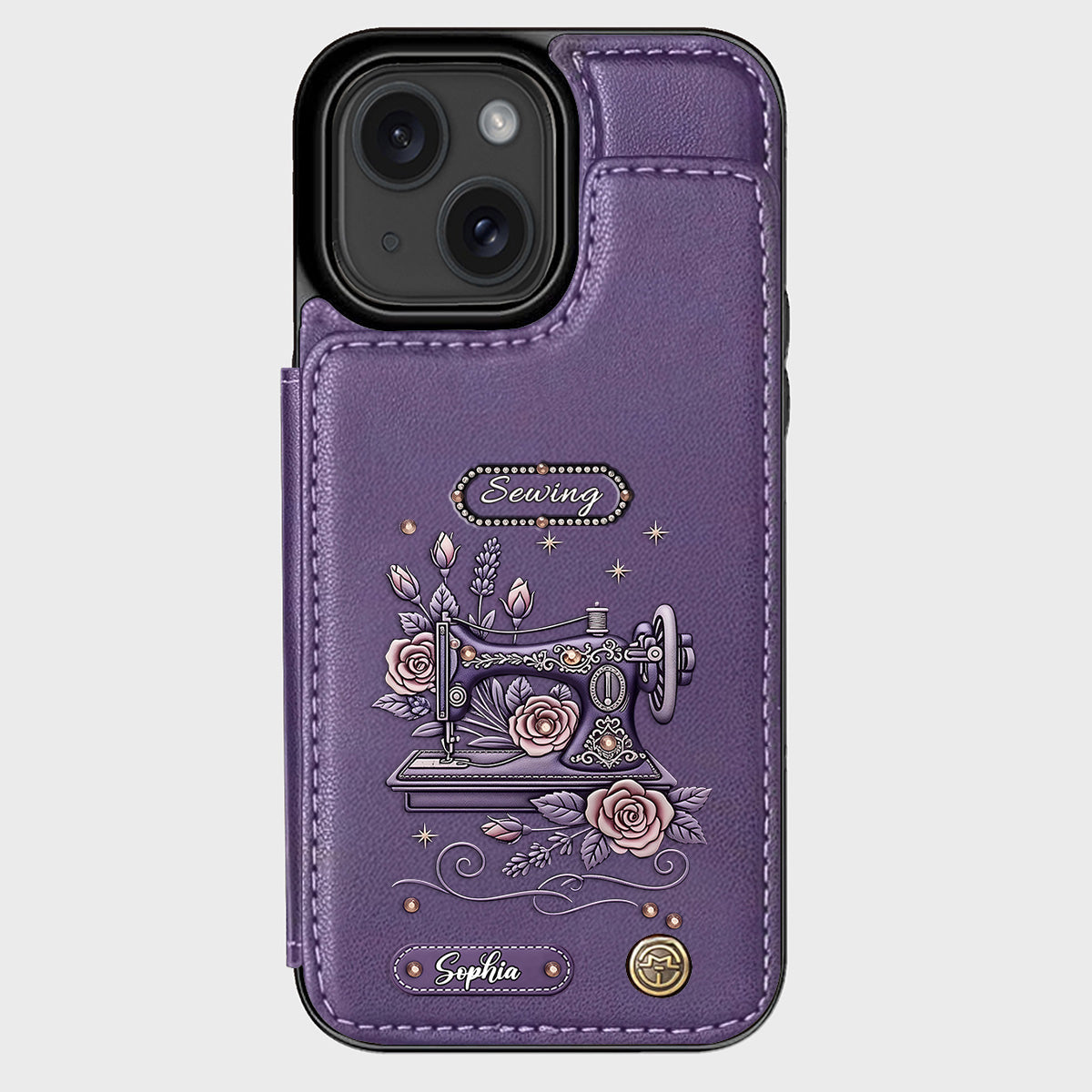 Passionnée de couture - Étui portefeuille personnalisé pour téléphone