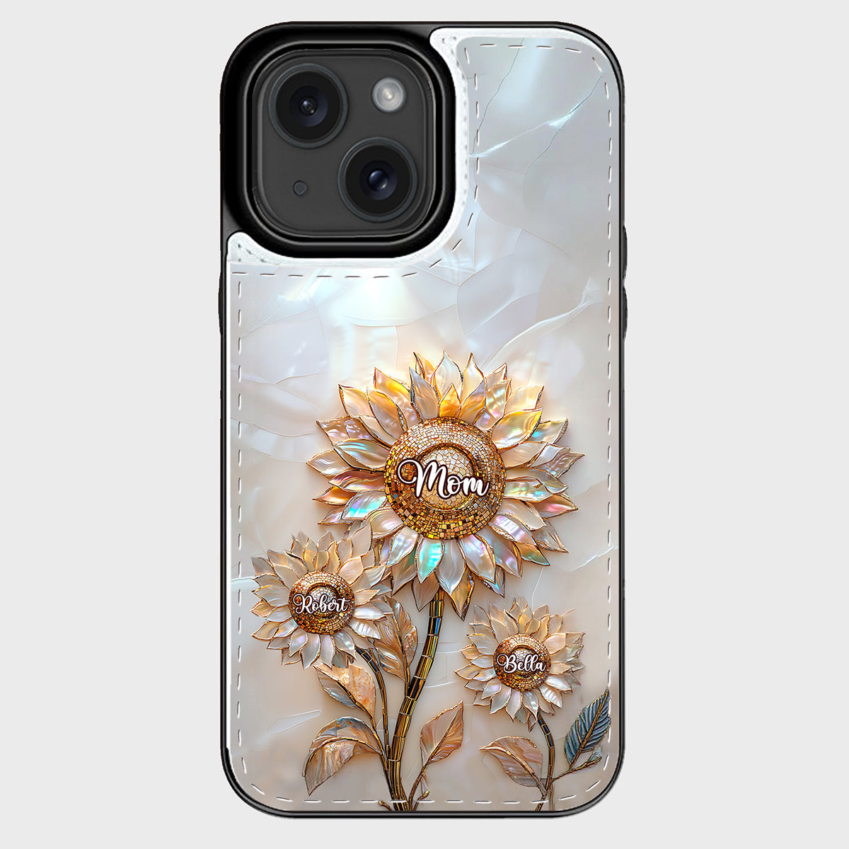Bonne fête des mères ! Étui portefeuille pliable personnalisé pour téléphone portable.