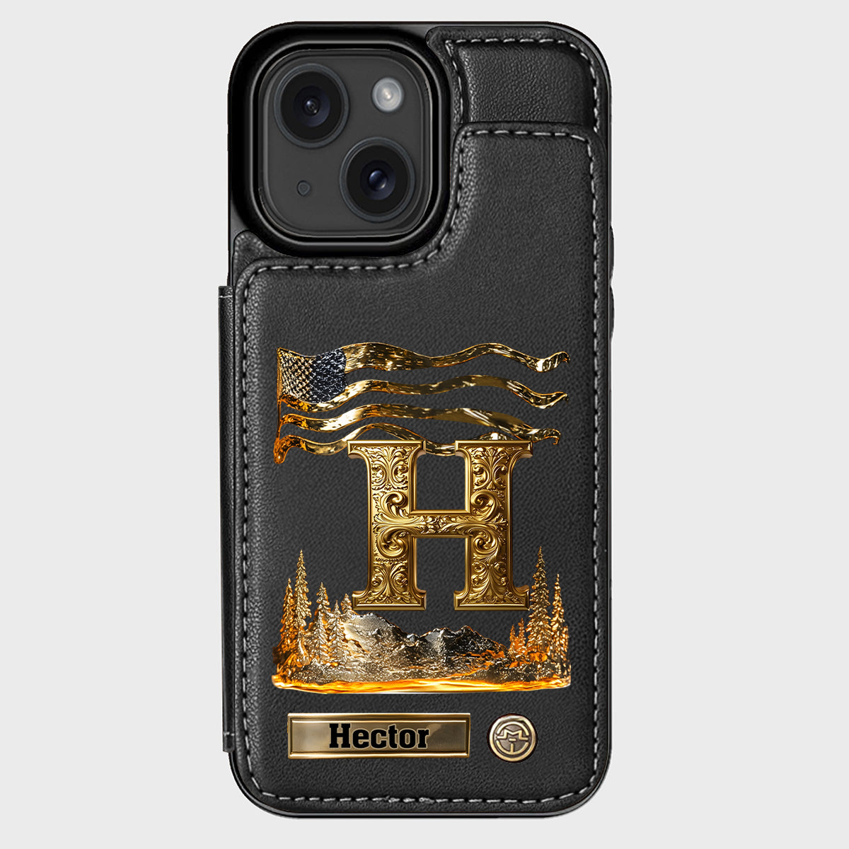 Name Initial Alphabet - Personalized Luxury Wallet Phone Case