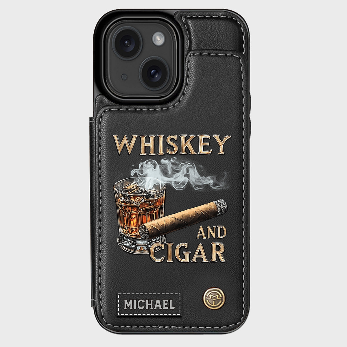 Étui portefeuille personnalisé Whiskey And Cigar -