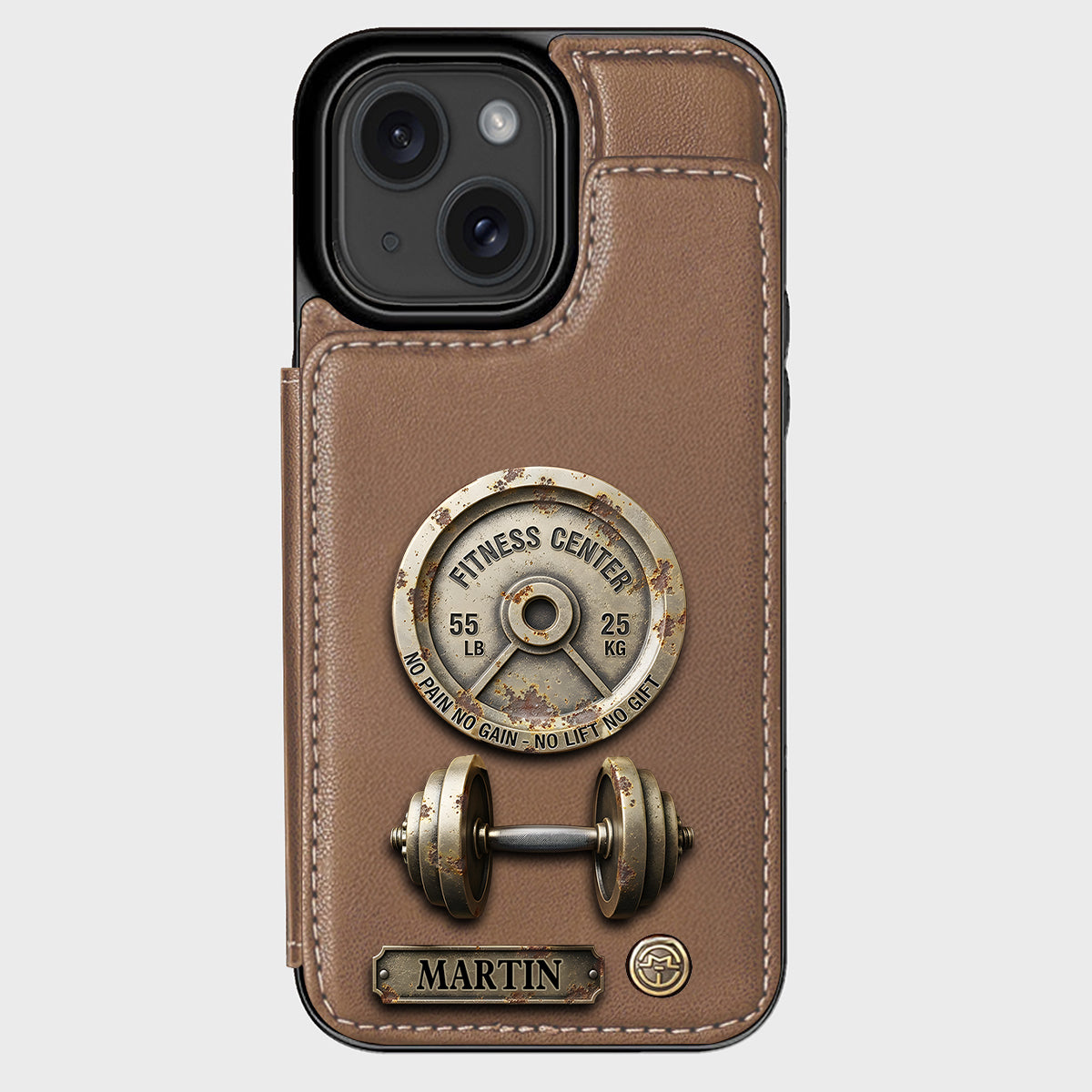 Pas de douleur, pas de gain - Étui portefeuille de téléphone personnalisé pour le fitness