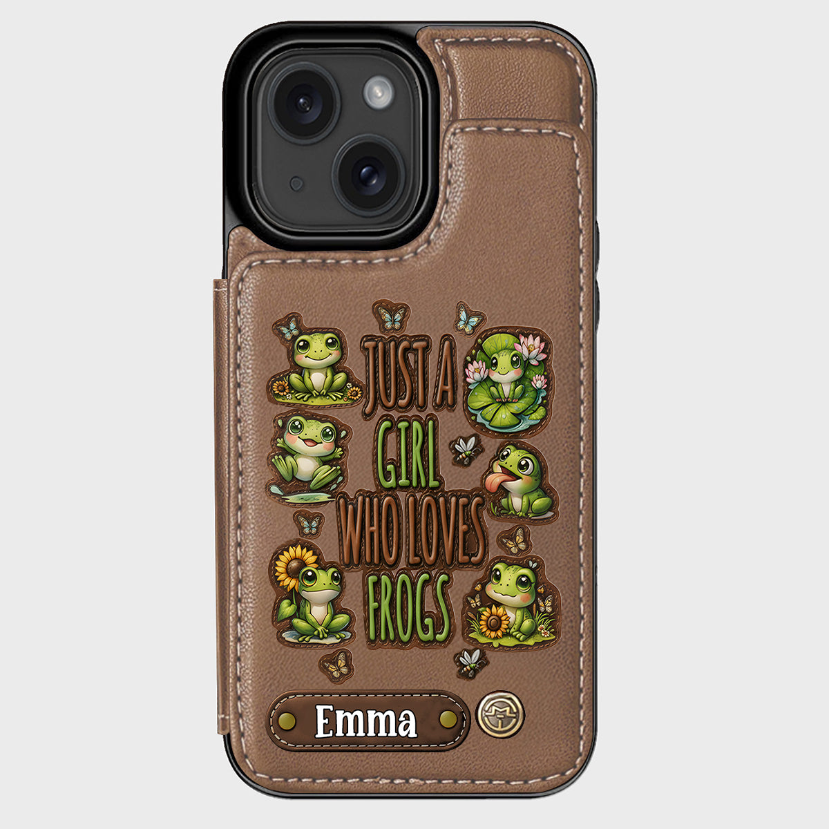 Just A Girl Who Loves Frogs - Personalized Frog Wallet Phone Case