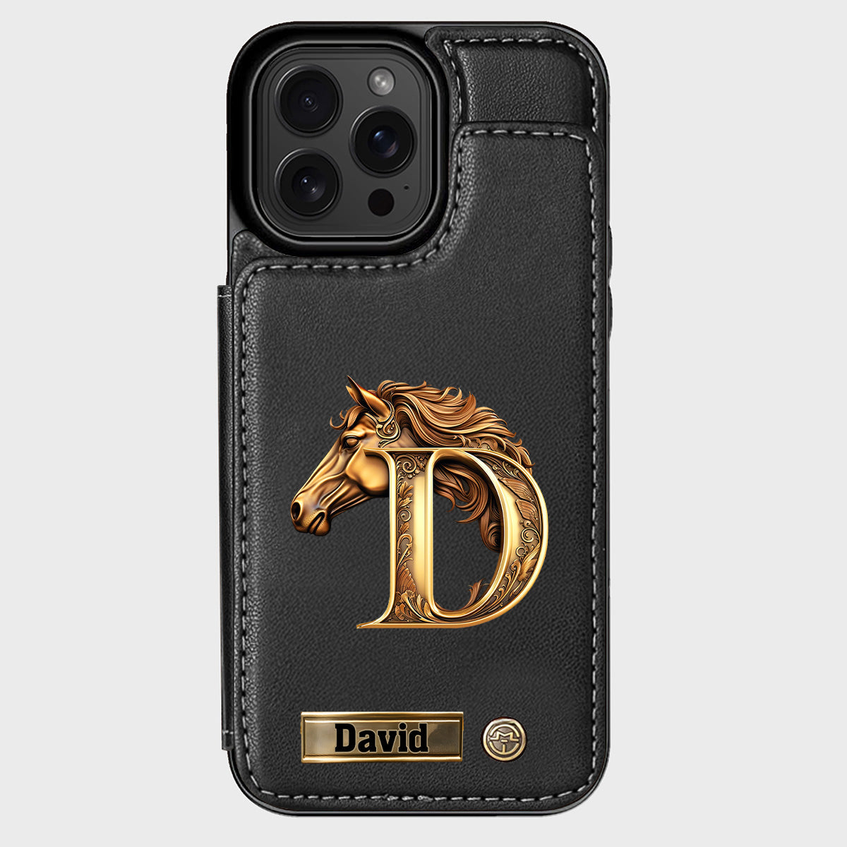 Étui portefeuille personnalisé pour téléphone Love Horse