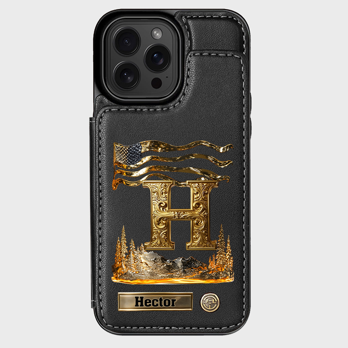 Name Initial Alphabet - Personalized Luxury Wallet Phone Case