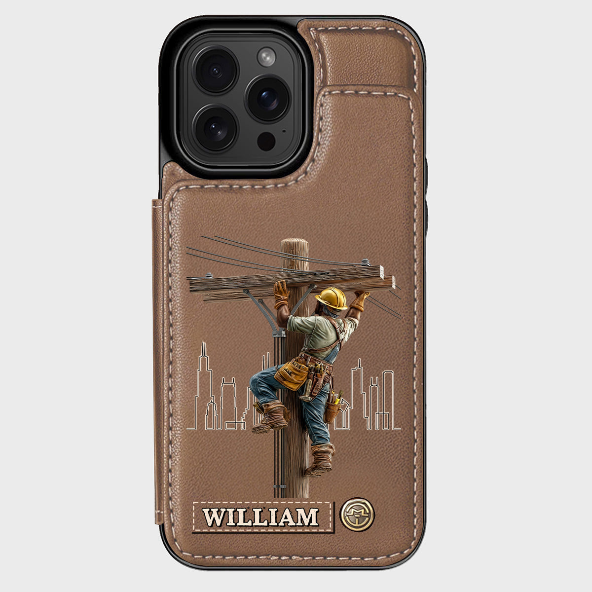 Strength Of The Line - Personalized Lineman Wallet Phone Case