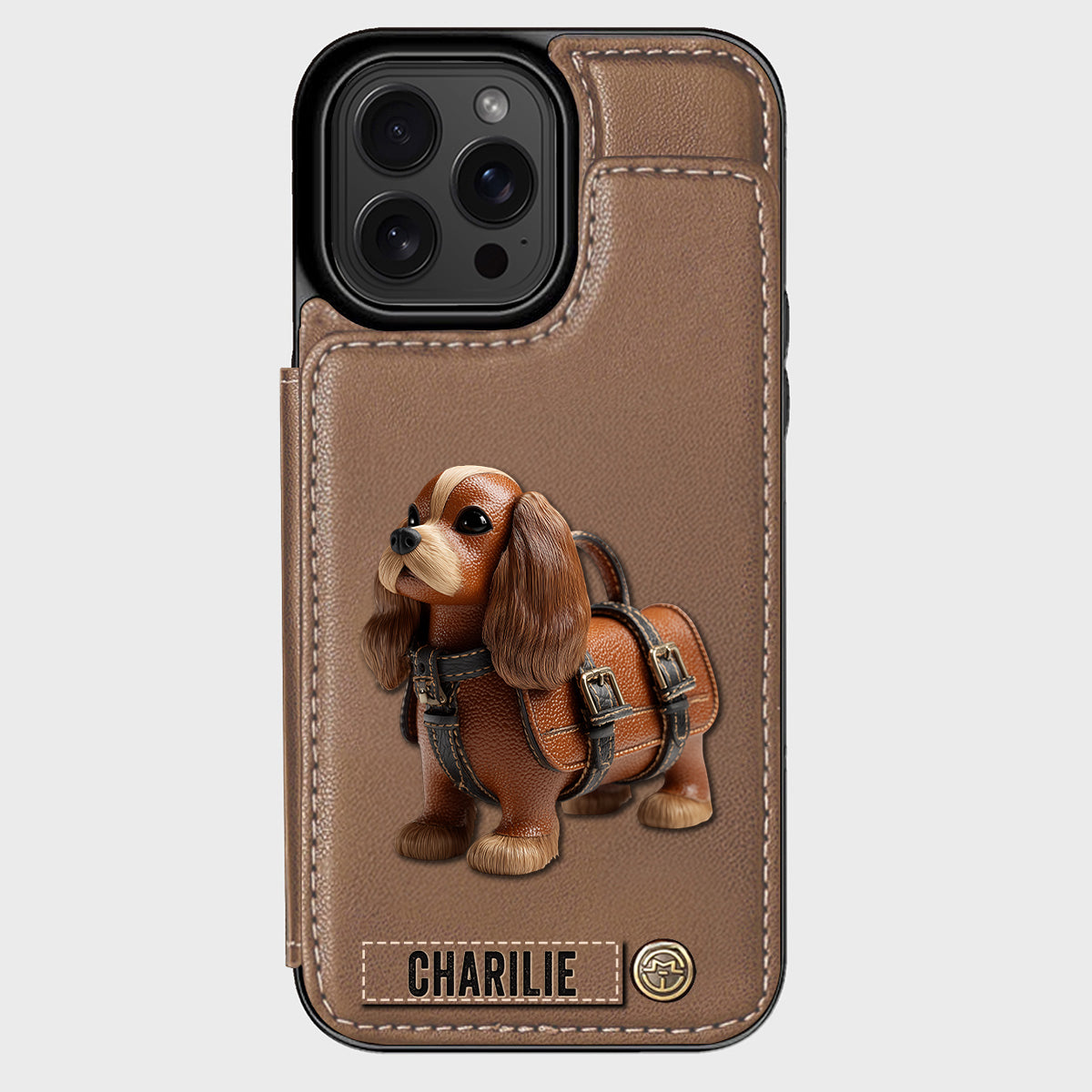 Cute Cavalier King Charles Spaniel - Personalized Dog Wallet Phone Case