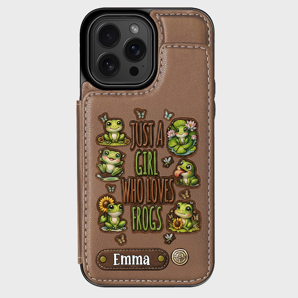 Just A Girl Who Loves Frogs - Personalized Frog Wallet Phone Case