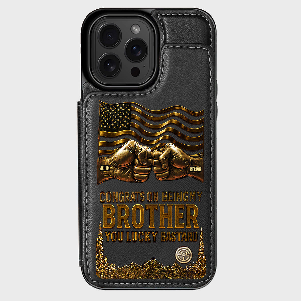 Félicitations pour être mon frère ! – Étui portefeuille personnalisé pour frère/sœur