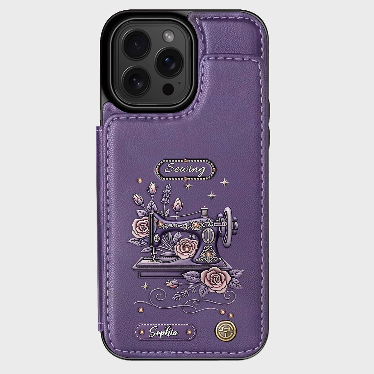 Passionnée de couture - Étui portefeuille personnalisé pour téléphone