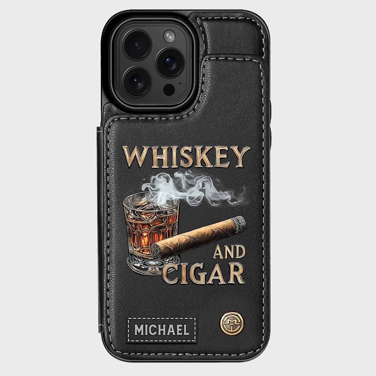 Étui portefeuille personnalisé Whiskey And Cigar -