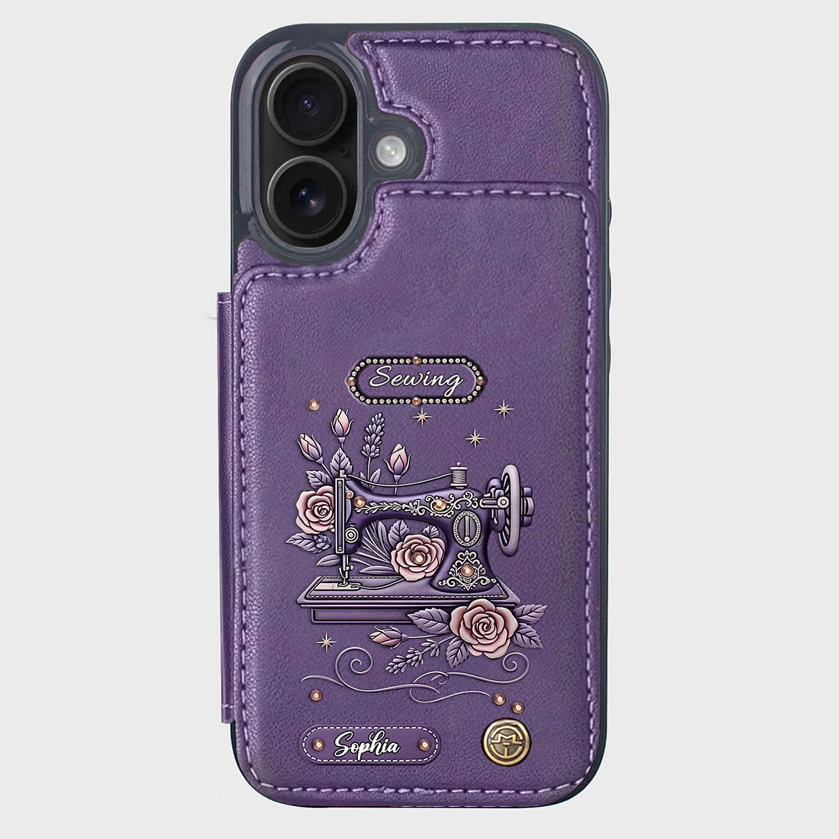 Passionnée de couture - Étui portefeuille personnalisé pour téléphone