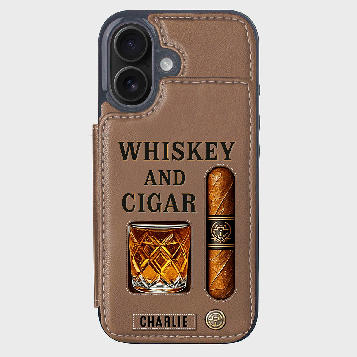 Étui portefeuille personnalisé Whiskey & Cigar -